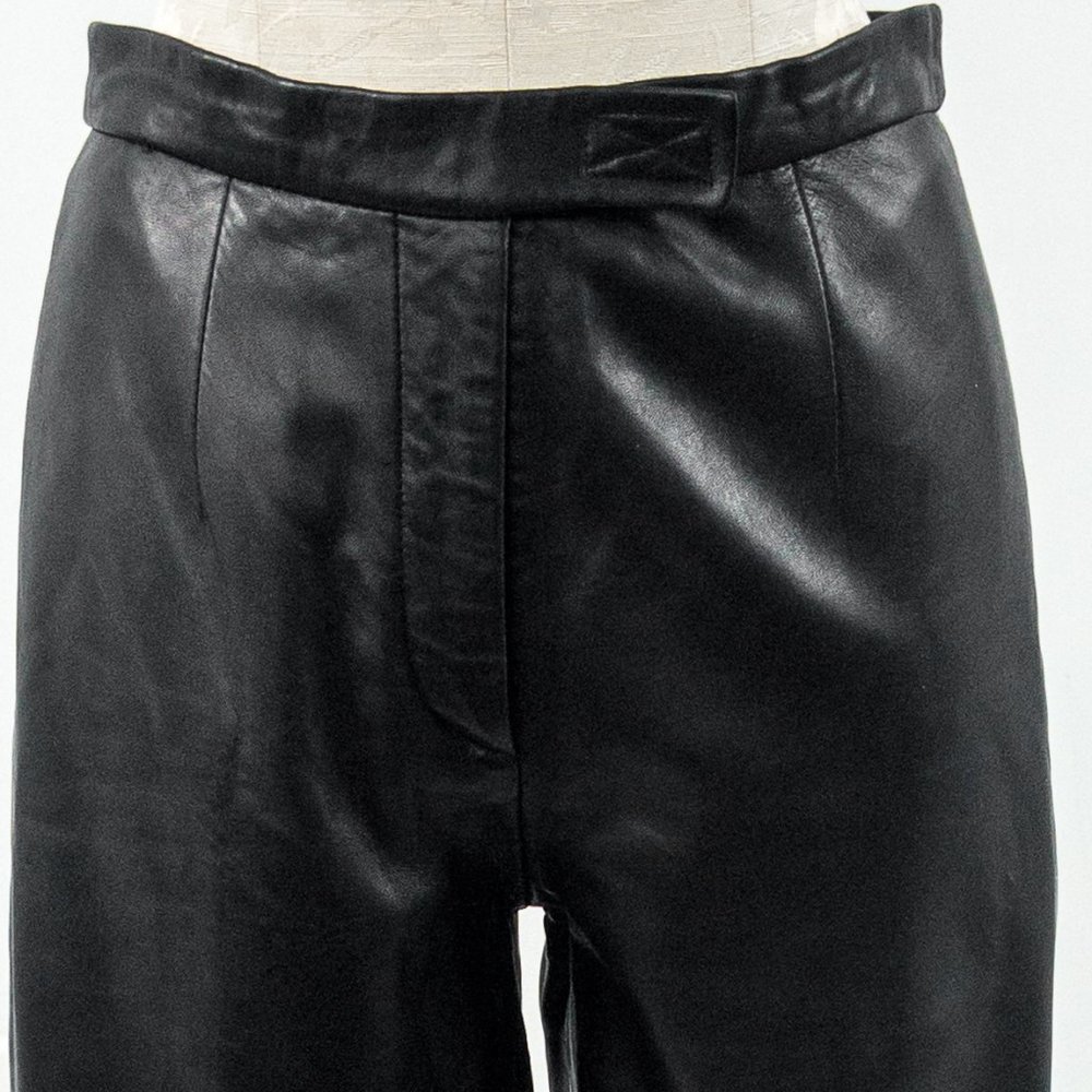 Vintage 4 Leather Highrise Straight Pants Black - Picture 3 of 11